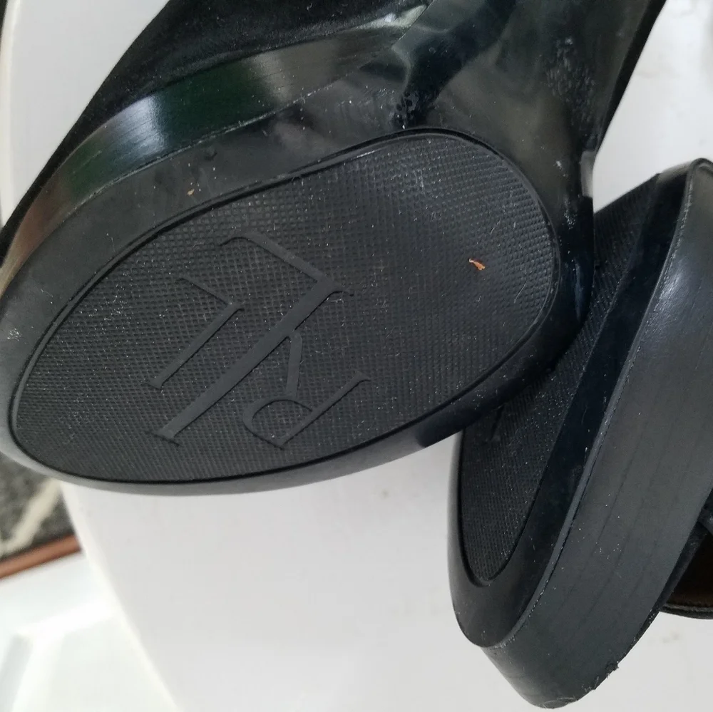 Lauren Ralph Lauren Platform Sandals Black Peep Toe Sling Back Seleste Size 8